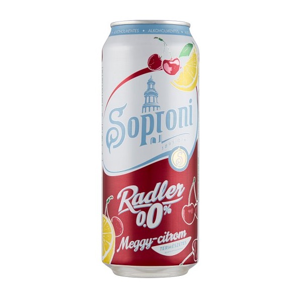 Soproni Radler Meggy-Citrom 0.0% 0,5l doboz