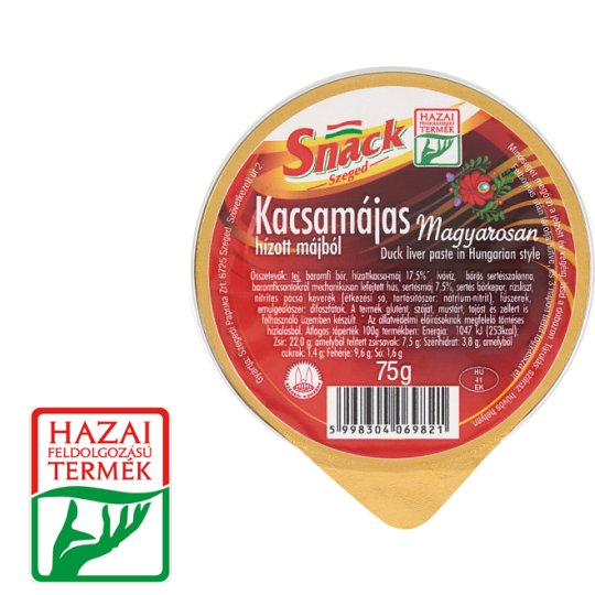 Snack Kacsamájas Hízott Májból Magyarosan 75g